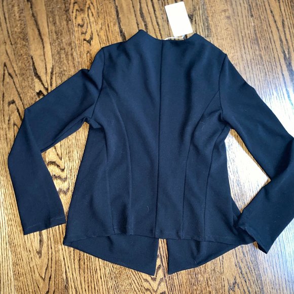 NWT Elena Baldi Luxury Blk Open Asymmetrical Cardigan/Shrug M, Italy - Picture 6 of 8